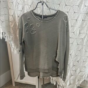 Generation Love Olive Distressed Sweatshirt